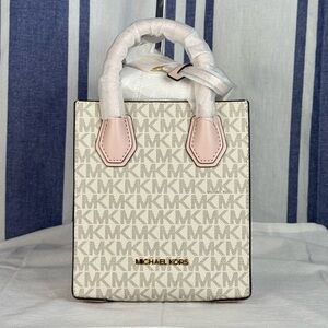 Michael Kors Mercer Extra-Small Logo & Leather Crossbody Bag, MSRP $348, NWT